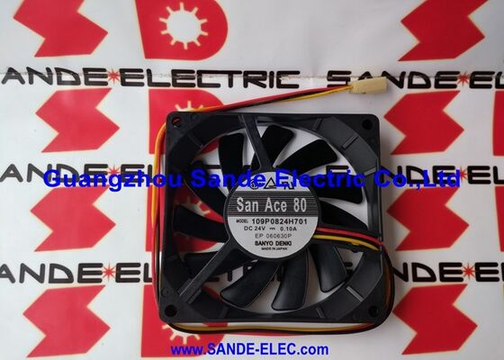 Sanyo Denki Fan 3 fios DC24V 0.10A SanAce80 109P0824H701 em estoque 1O9PO824H7O1