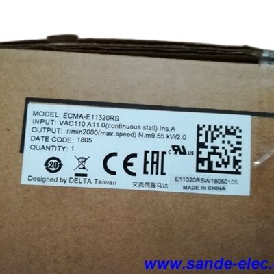 Delta ECMA-E11320RS Kit de servo motor de motor AC 2.0kw 2000rpm 9.55Nm